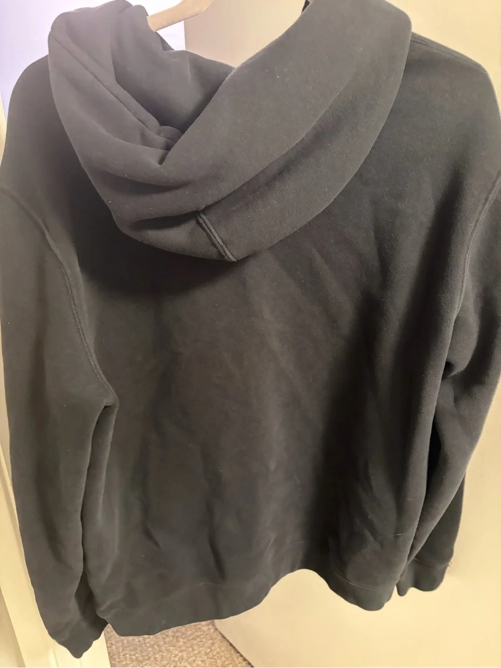 Abercrombie & Fitch Black Crewneck Hoodie with Cream Logo